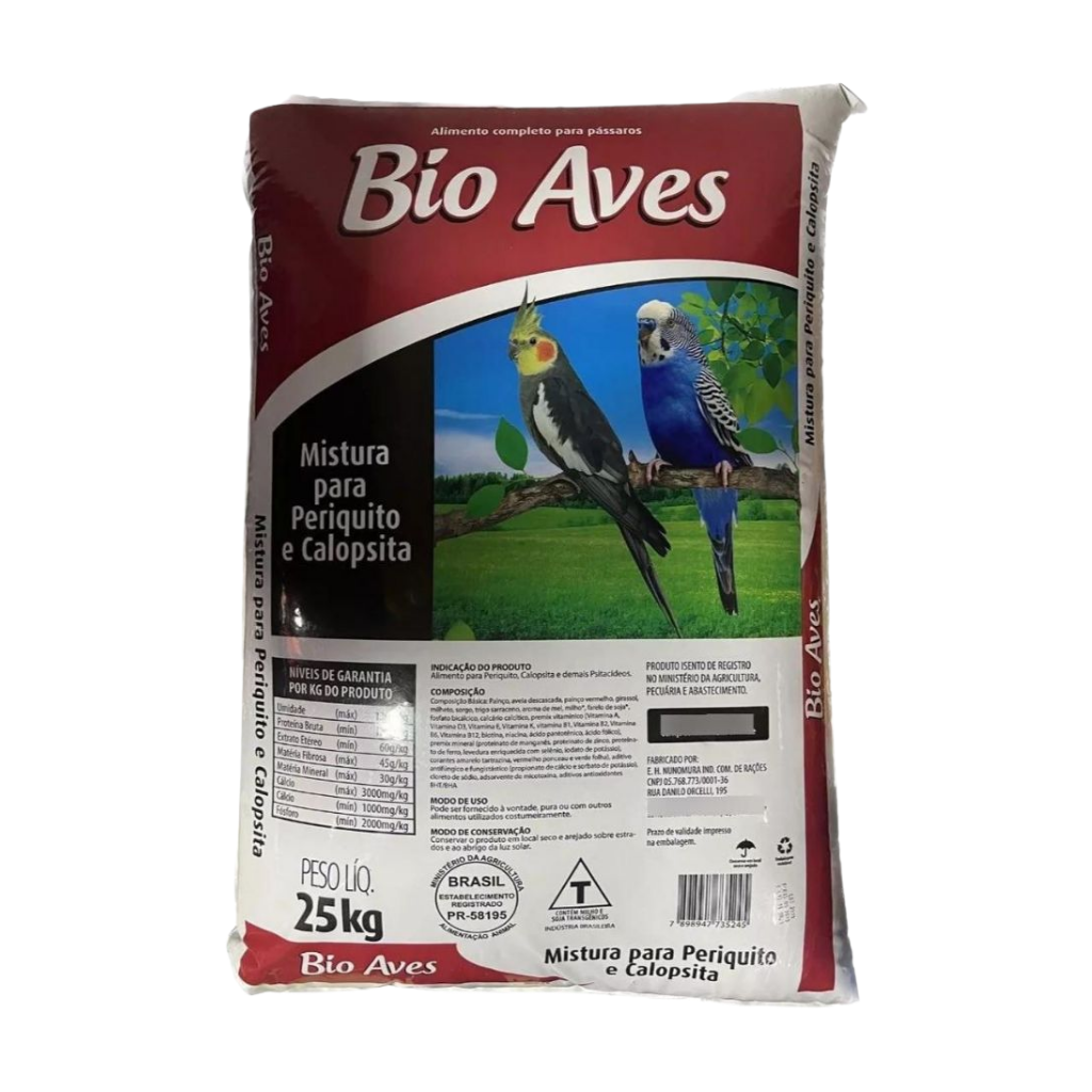 BIO AVES PERIQUITO/CALOPSITA 25KG