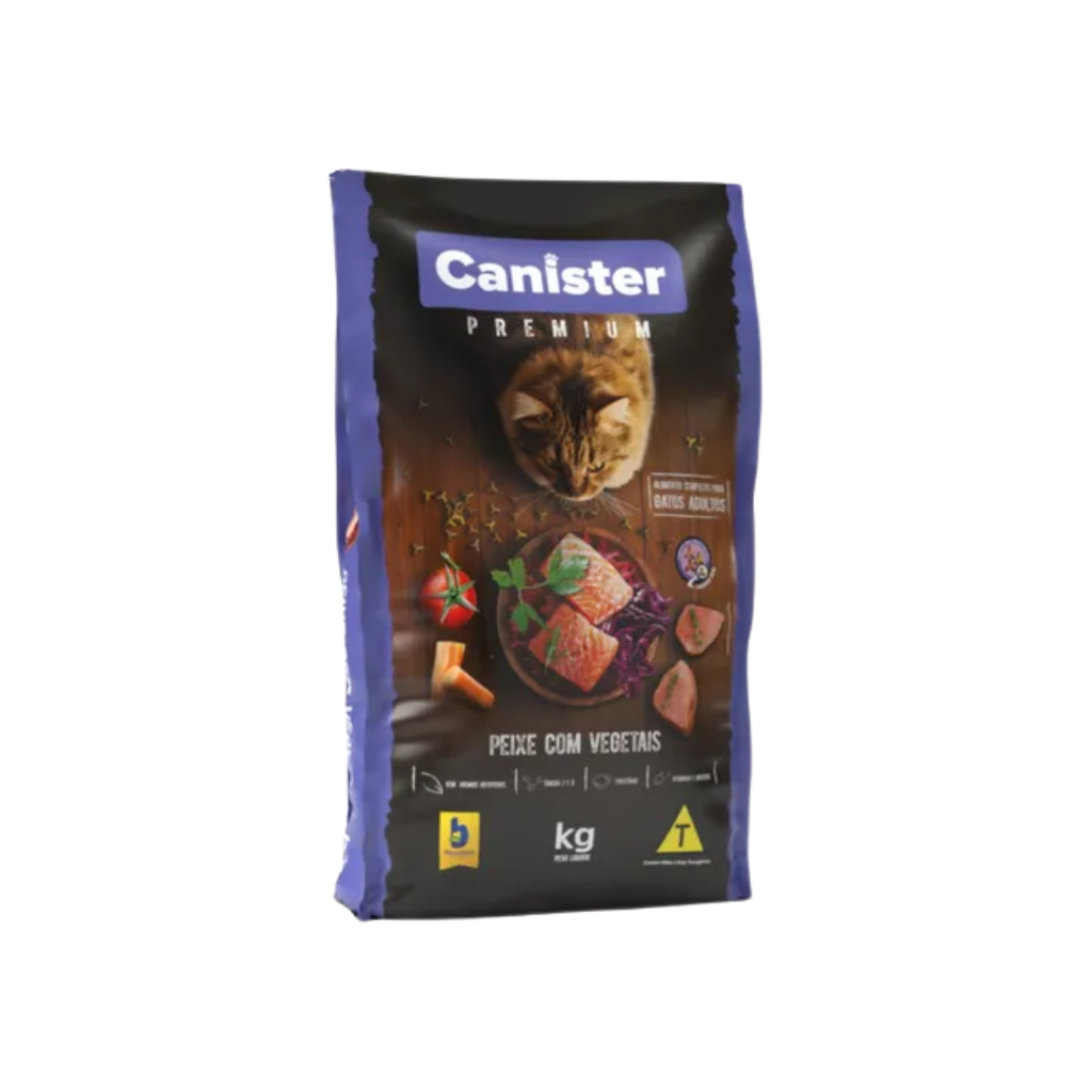 RACAO CANISTER GATO AD PEIXE C VEG 1KG